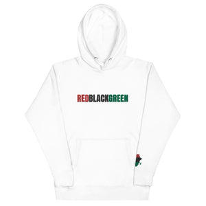 REDBLACKGREEN (Embroidered) White Unisex Hoodie