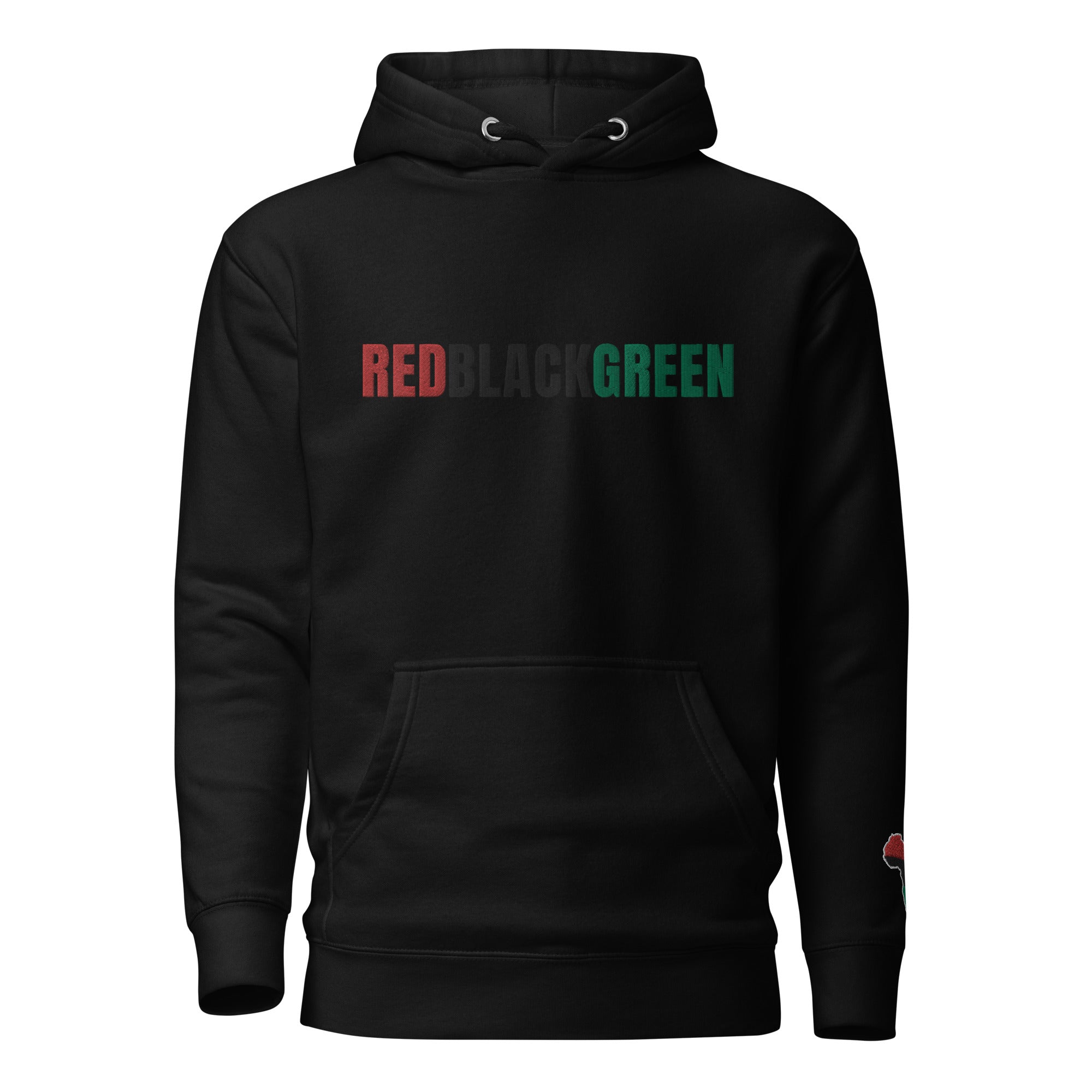 REDBLACKGREEN (Embroidered) Black Unisex Hoodie