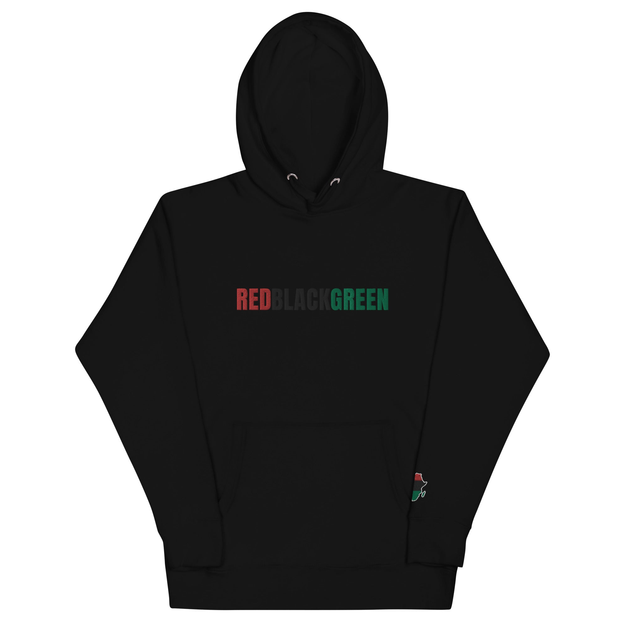 REDBLACKGREEN (Embroidered) Black Unisex Hoodie