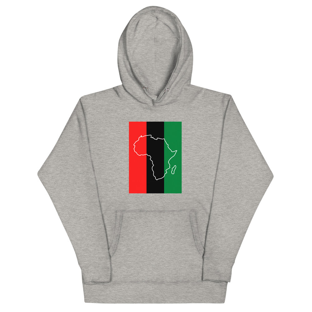 Afrika Over RBG Flag Gray Unisex Hoodie