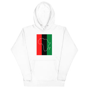 Afrika Over RBG Flag White Unisex Hoodie